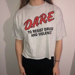 Vintage D.A.R.E cropped tee
